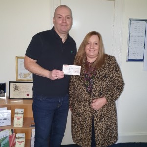 Mark Wilson & Jackie Wilson, members of North Ayrshire Council Staff Association presented us with a cheque for £750 raised by members of the staff association. Mark Wilson & Jackie Wilson,